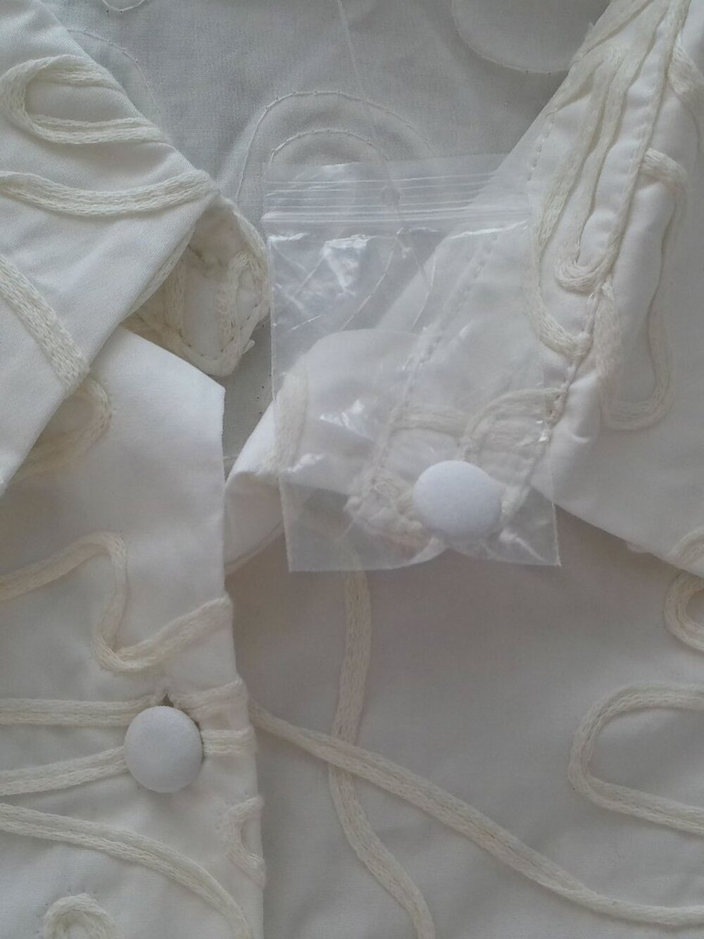 WYNNE COLLECTION NWT Lg Slve Button Up Cream w/All Decorative Applique Blouse 1X - Picture 10 of 12